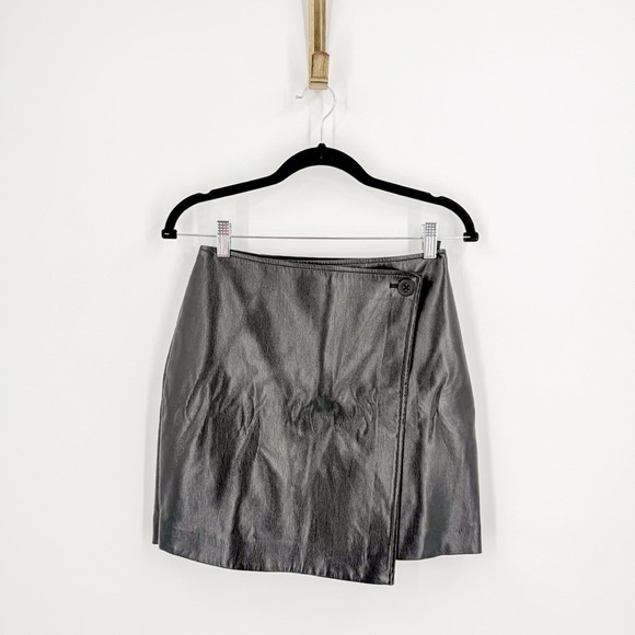 Aritzia Black Wrap Mini Skirt Cocktail - Picture 1 of 5